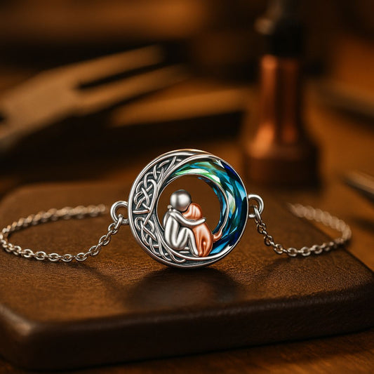 Srebrna bransoletka z regulowanym psim wisiorkiem