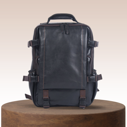 Griffin | Herren Schwarzer Leder-Rucksack