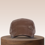 Brendon | Herren Classic Leder-Newsboy Cap