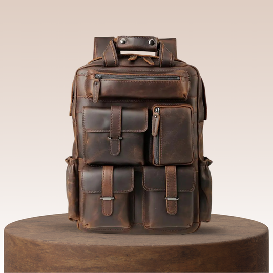 Ruben - Leder-Rucksack mit Mehreren Fächern