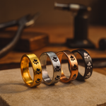 Ręcznie wykonany pierścień z odciskiem łapki ze stali nierdzewnej